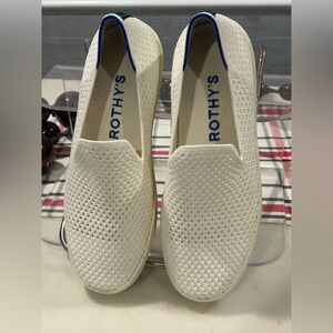 Rothy's Cream Knit Slip-Ons